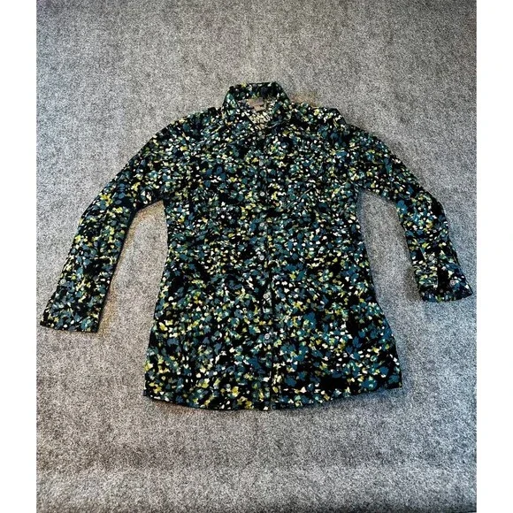 J Jill Cotton Corduroy Button Shirt XS Brown Peplum Back Boho Retro Goblincore - Picture 1 of 8